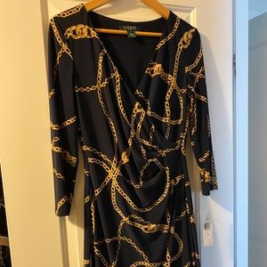 RALPH LAUREN faux wrap dress